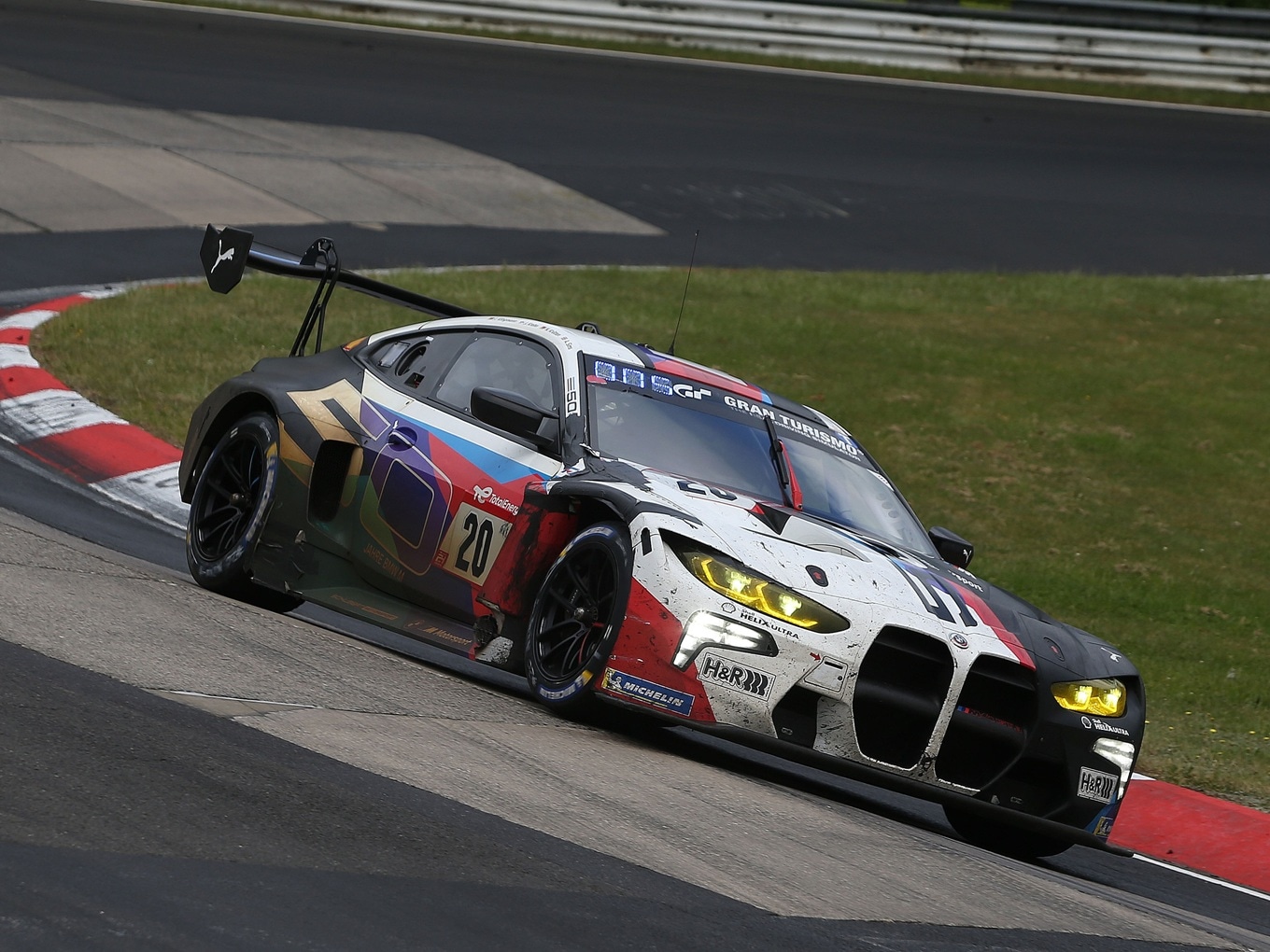M4 GT3 in anniversary livery on the Nürburgring Nordschleife.