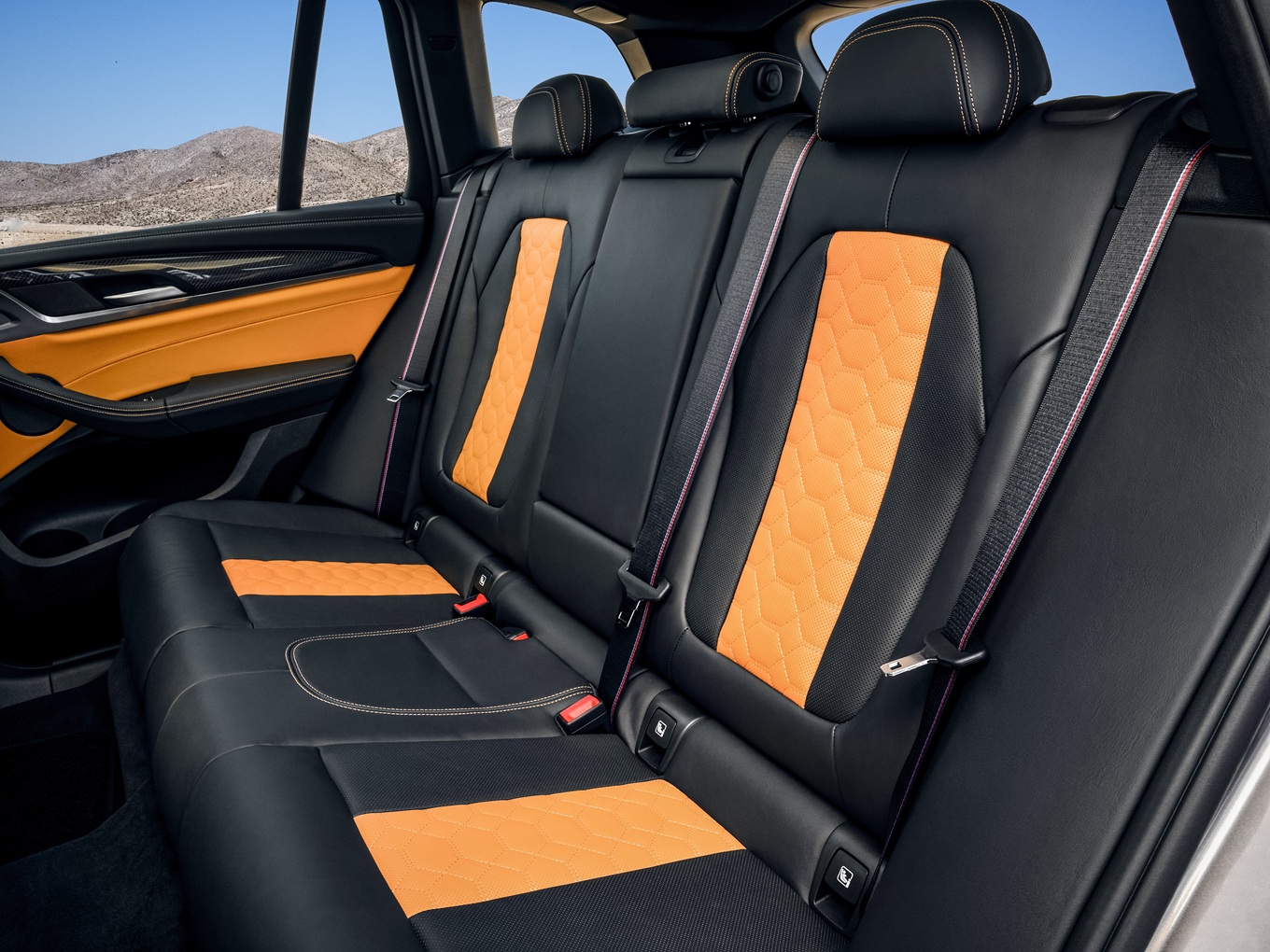 The rear seat section of the BMW X3 M F97. 