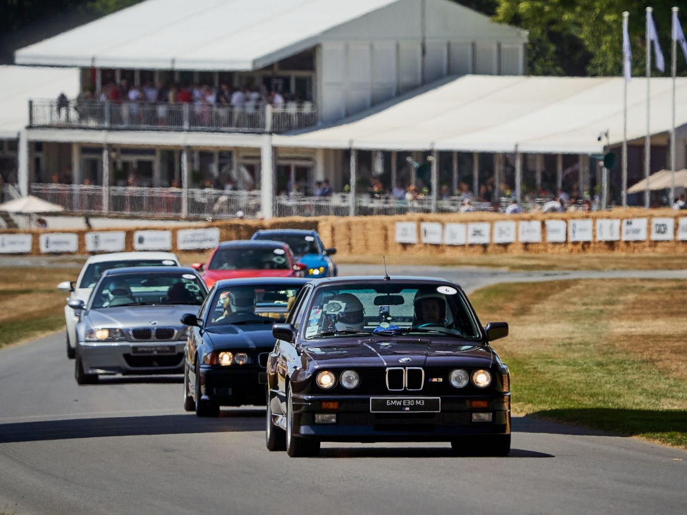 Parade of all BMW M3 generations at Goodwood.