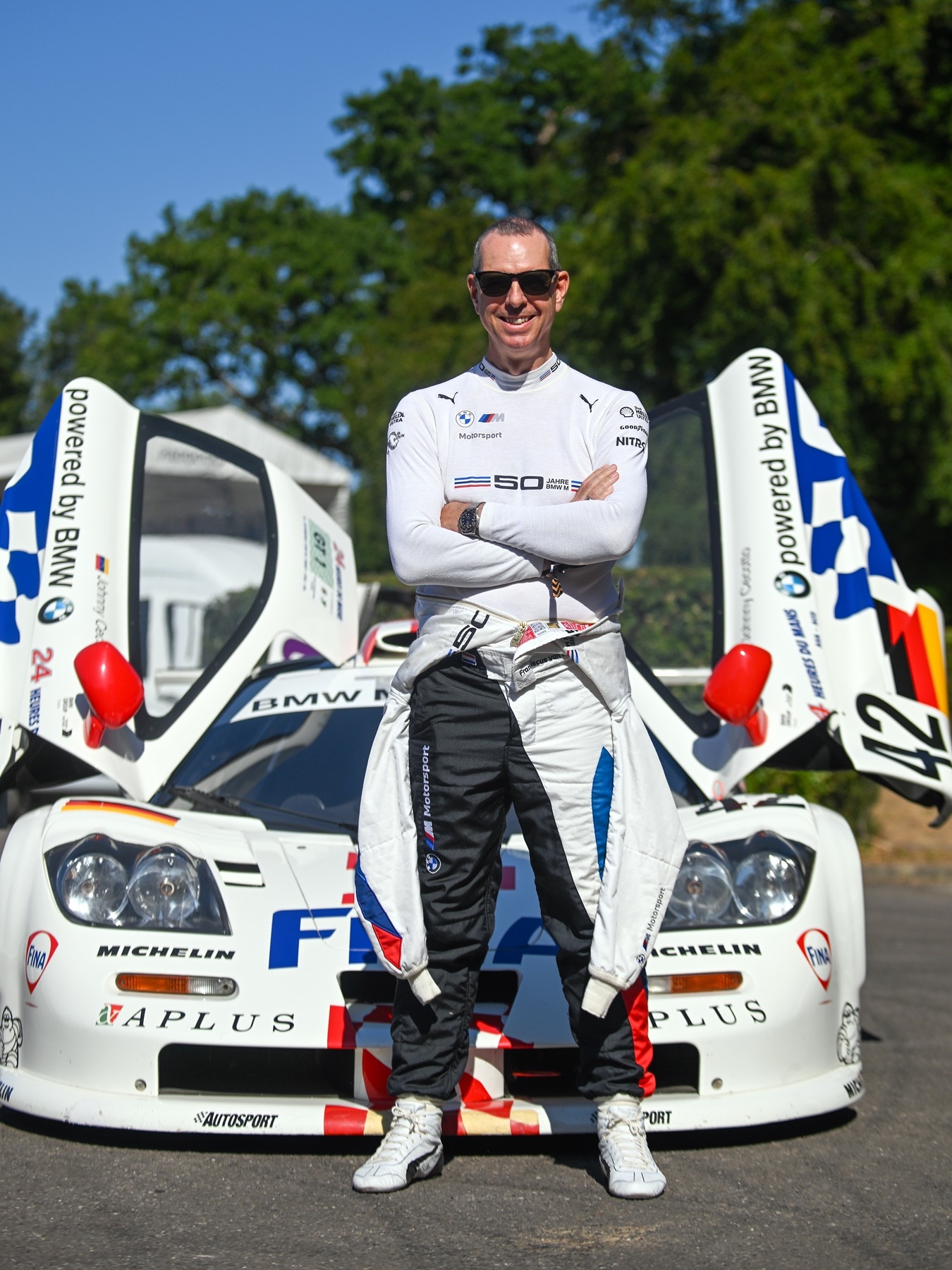 BMW M CEO Franciscus van Meel right before his turn at the Hillclimb with the McLaren F1 GTR at Goodwood.