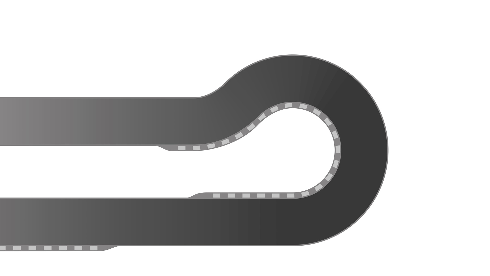 Graphic illustration of a hairpin corner. 