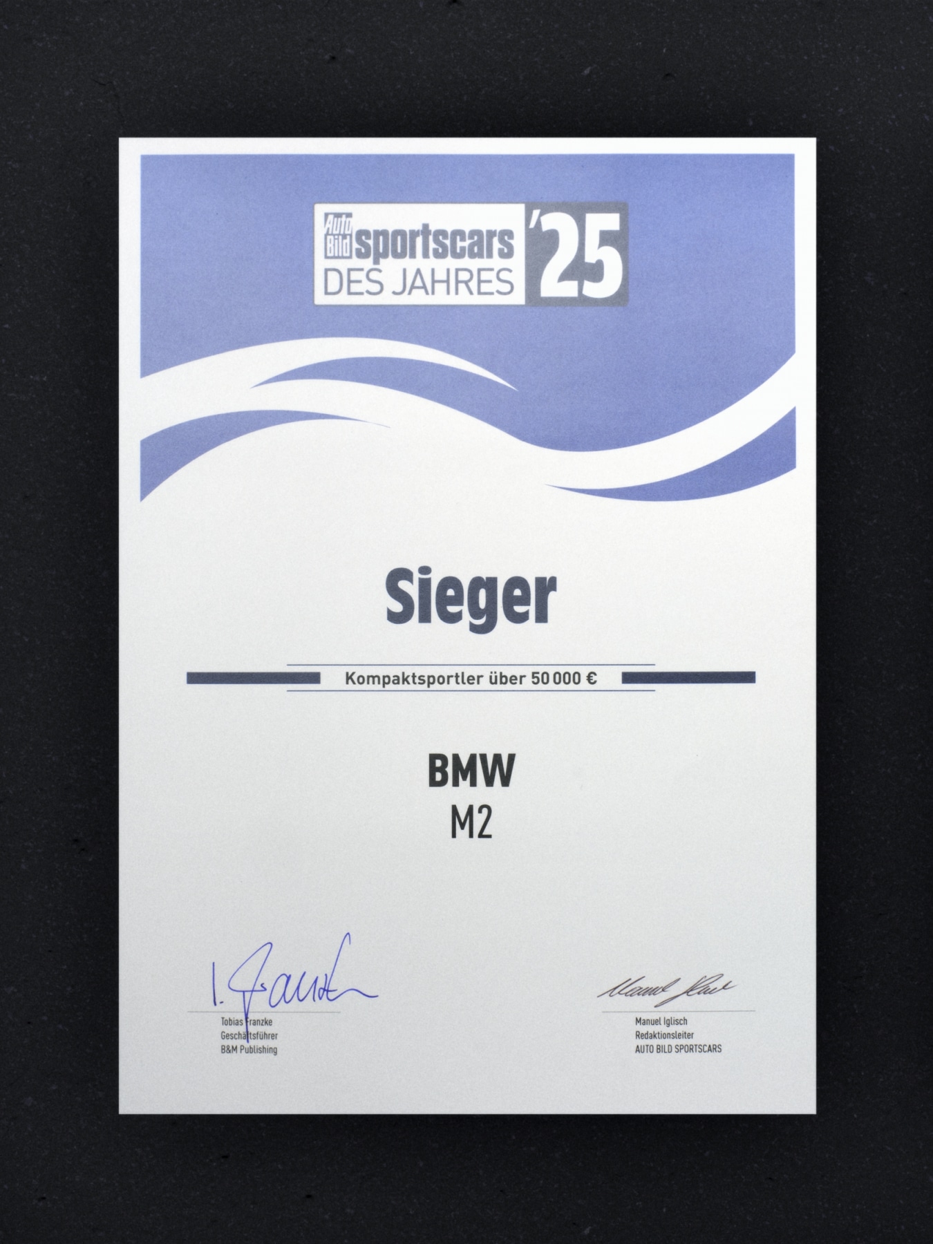 „AUTO BILD Sportscars des Jahres“ 2025 für den BMW M2