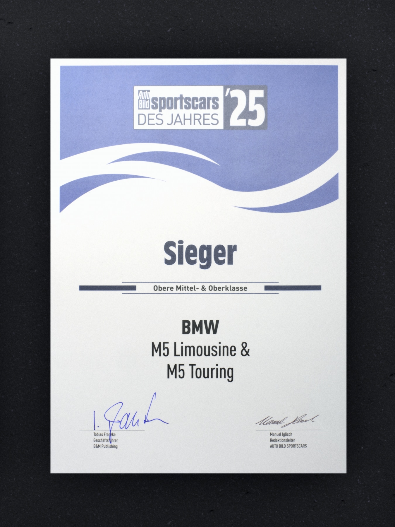 „AUTO BILD Sportscars des Jahres“ 2025 für die BMW M5 Modelle