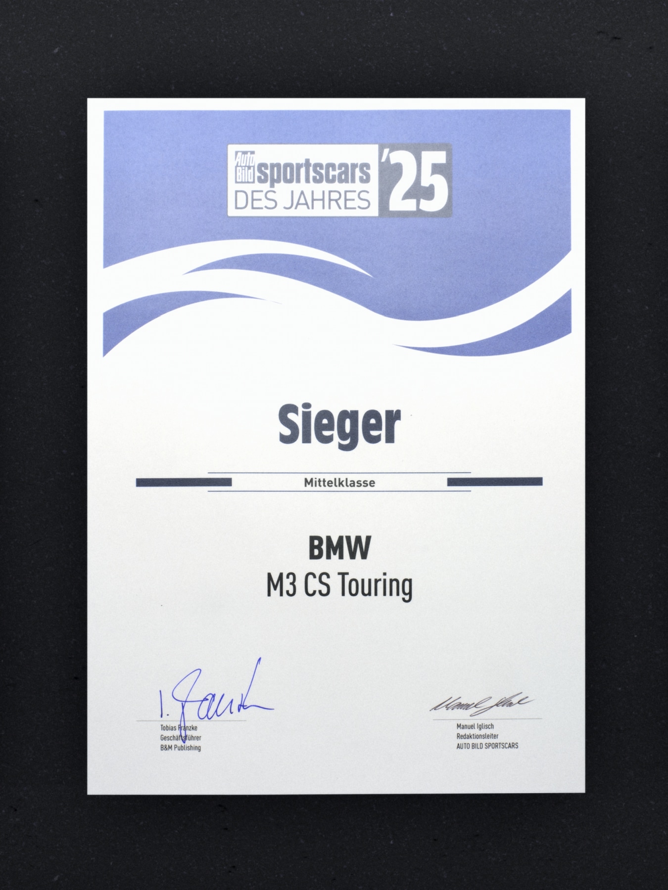 „AUTO BILD Sportscars des Jahres“ 2025 für den BMW M3 CS Touring