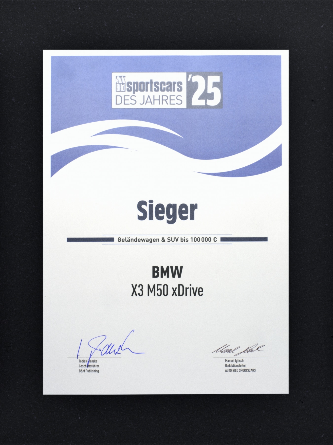 „AUTO BILD Sportscars des Jahres“ 2025 für den BMW X3 M50