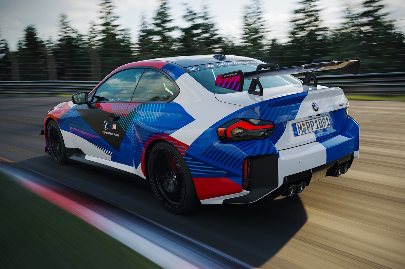 BMW M2 with M Performance Track Kit and livery in M colours.