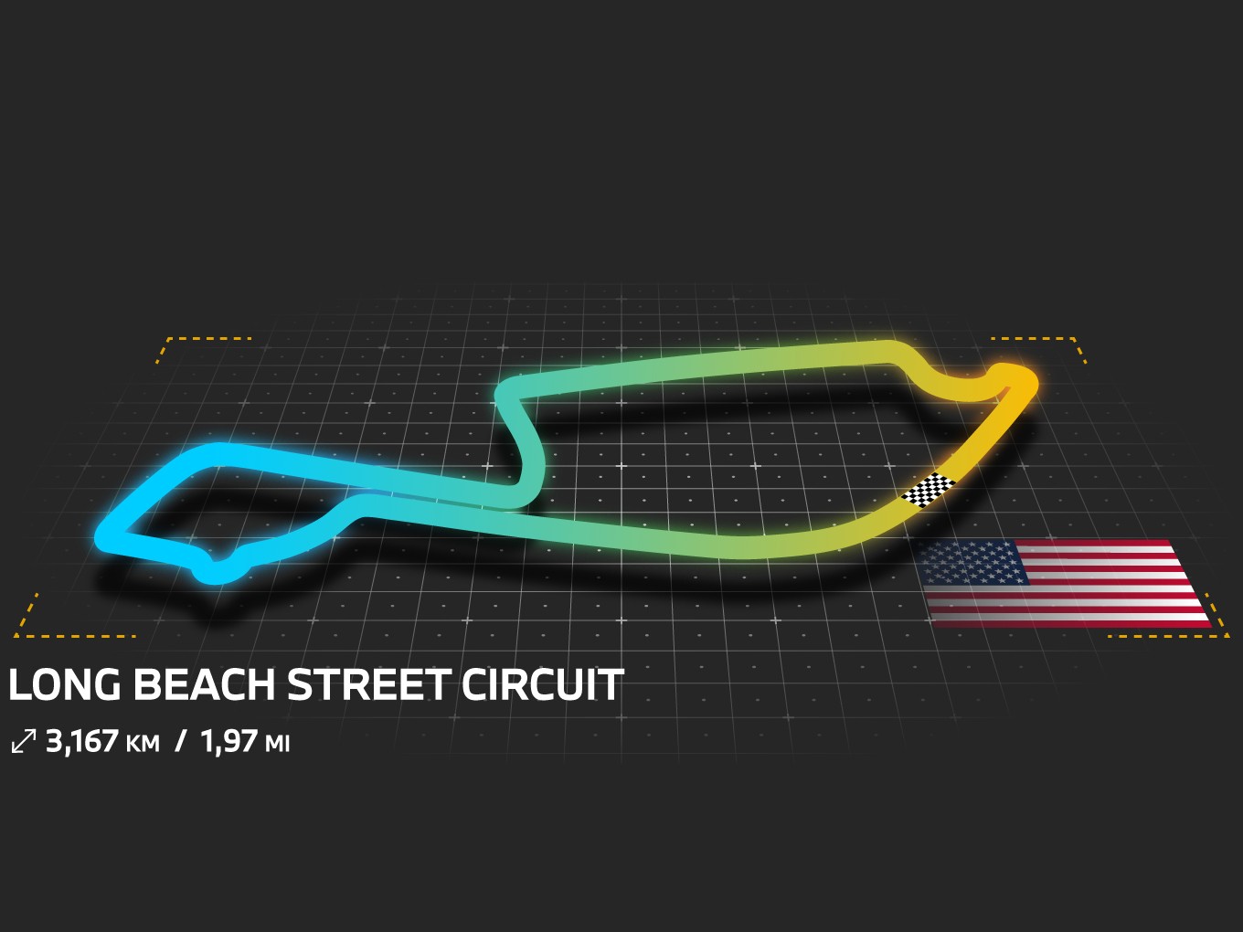 Grafische Darstellung vom Long Beach Street Circuit.
