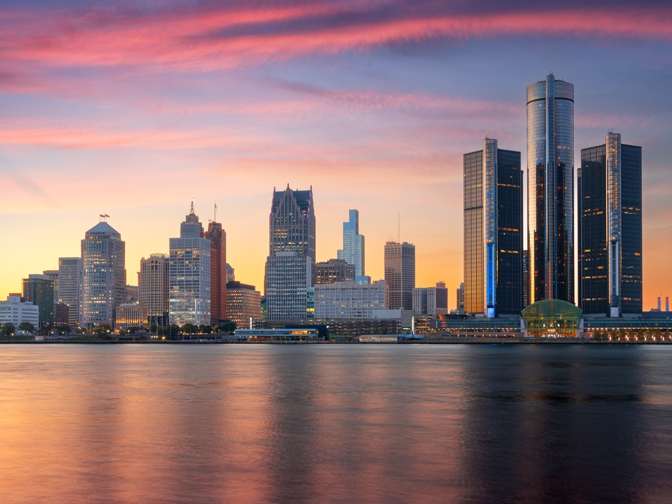 Blick auf die Skyline von Detroit.