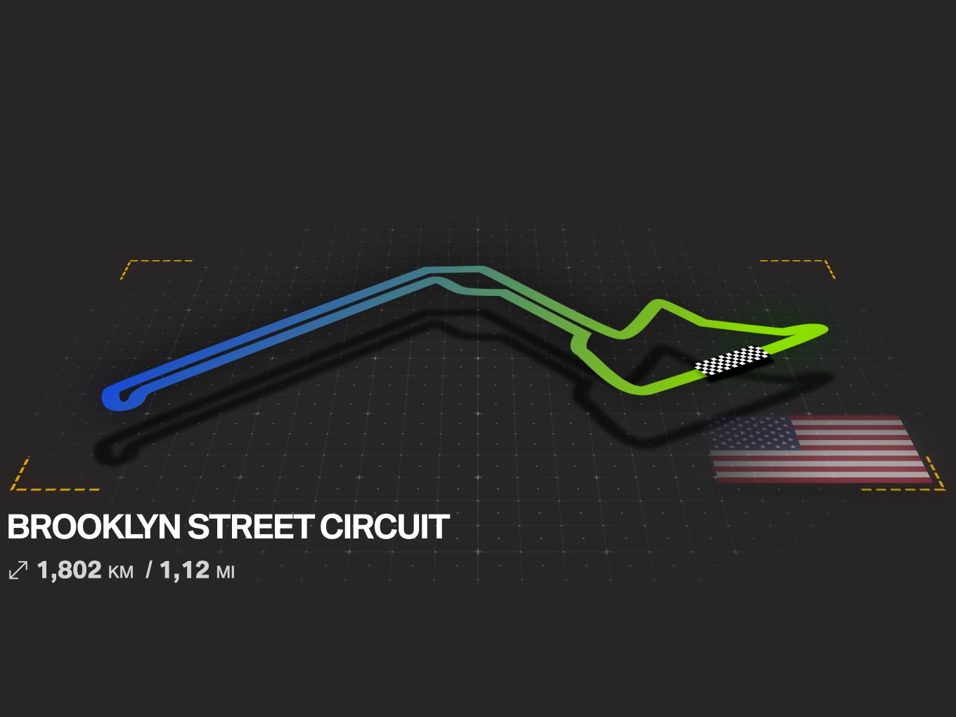 Grafische Darstellung vom Brooklyn Street Circuit.