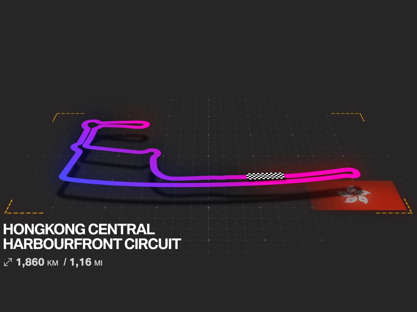 Grafische Darstellung vom Hong Kong Central Harbourfront Circuit.